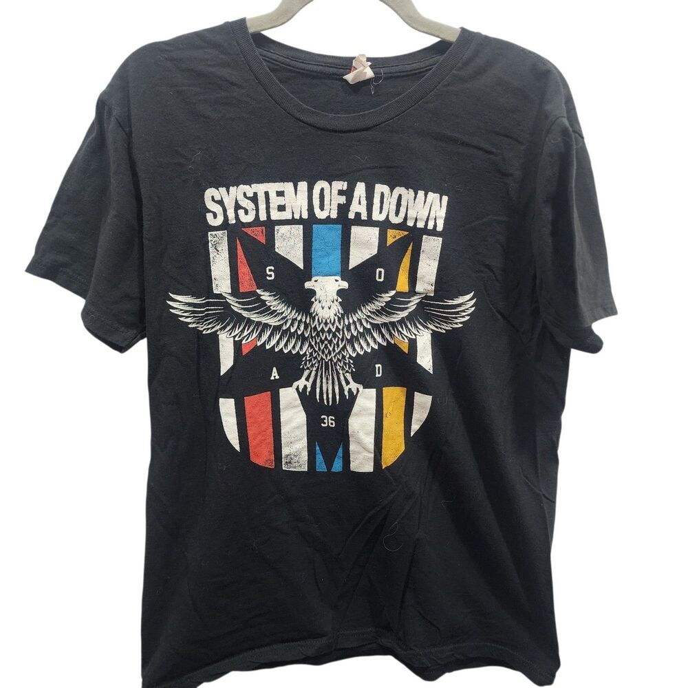 System Of A Down SOAD Eagle‎ Graphic T Shirt Black Medium Rock Band Tee